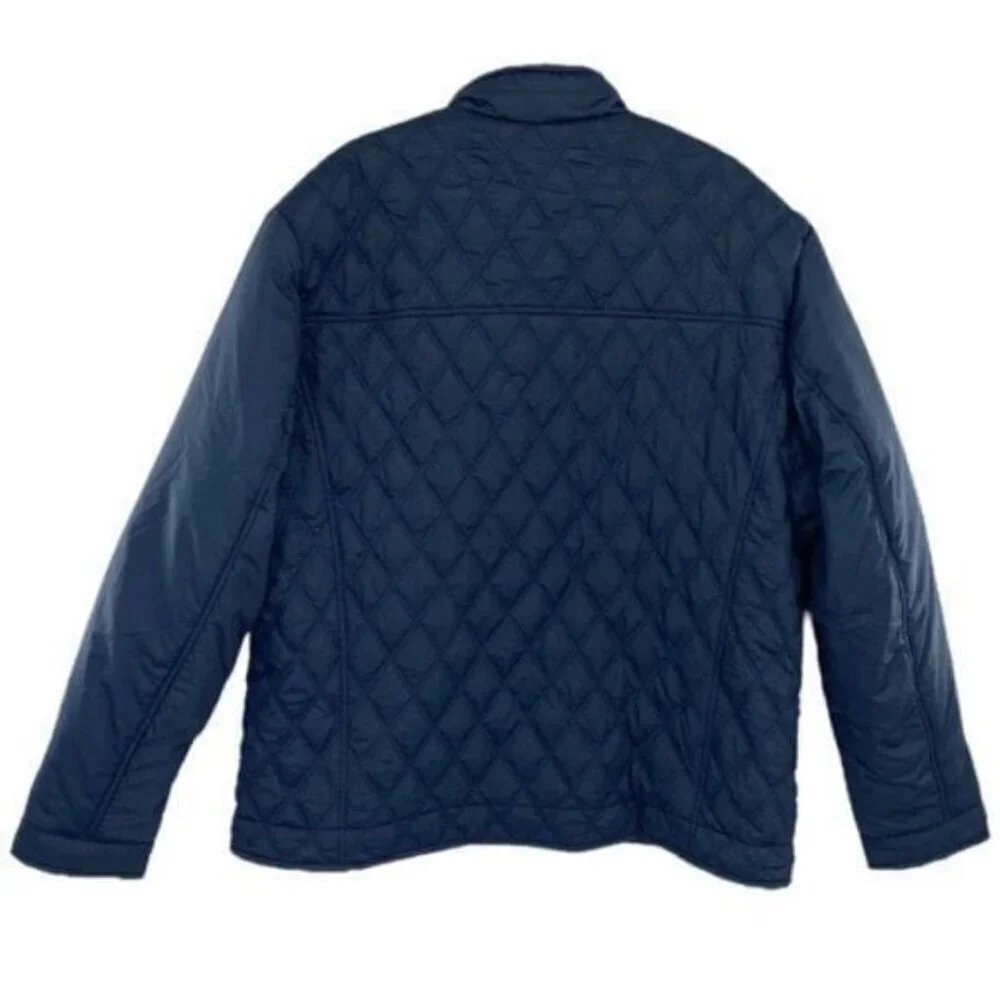 Joseph Abboud Navy Quilted Car Coat Jacket